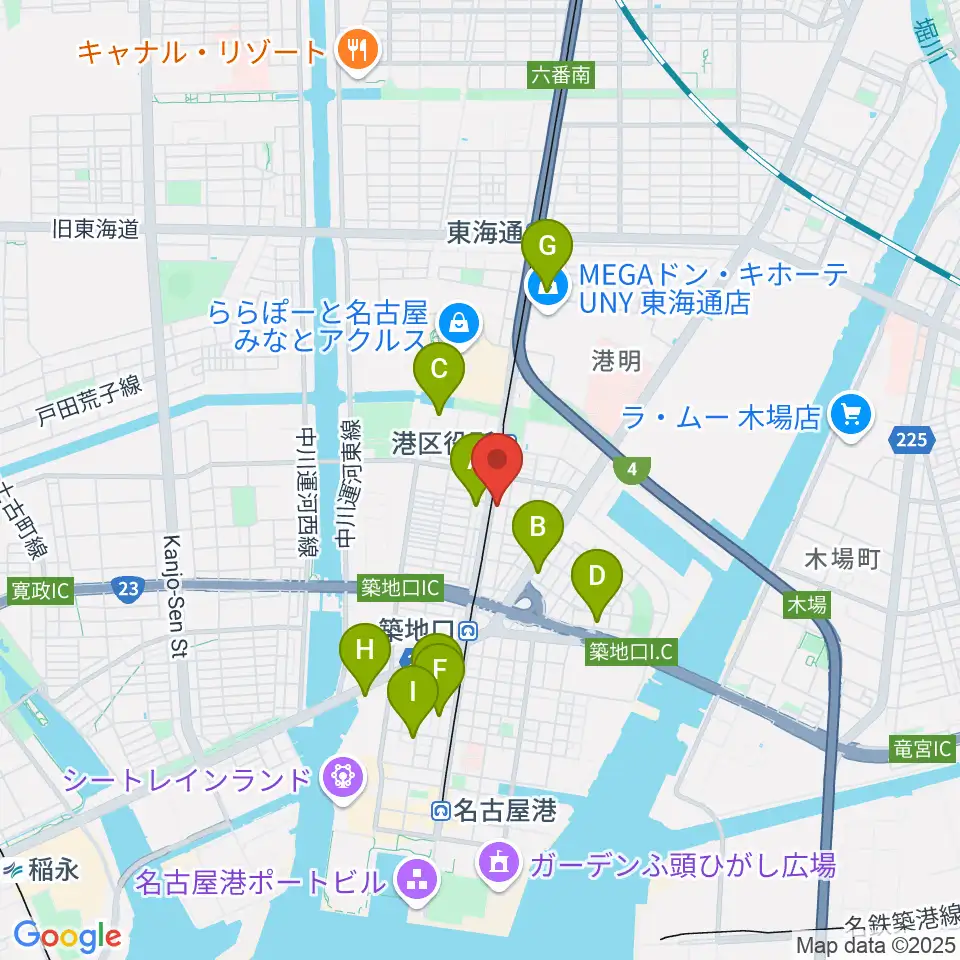 港文化小劇場周辺のホテル一覧地図