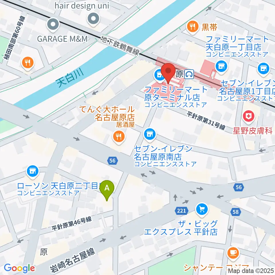 天白文化小劇場周辺のホテル一覧地図