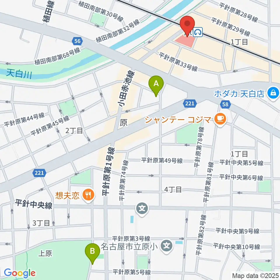 天白文化小劇場周辺のホテル一覧地図