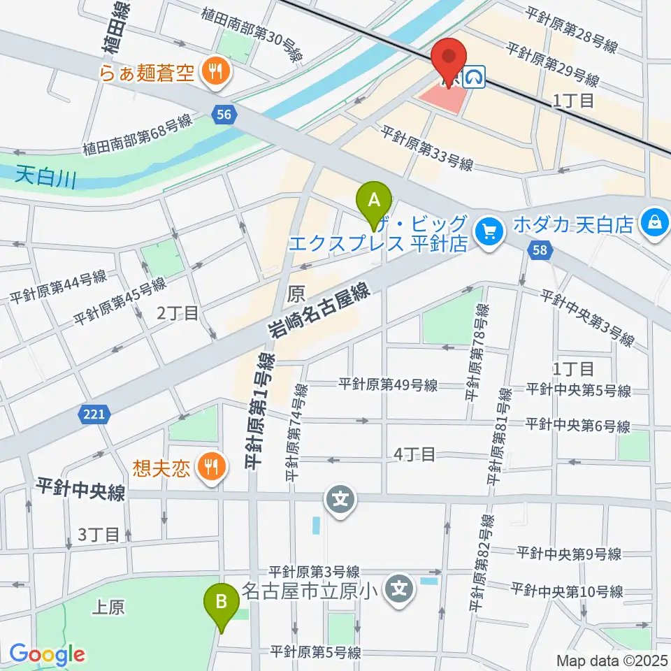 天白文化小劇場周辺のホテル一覧地図