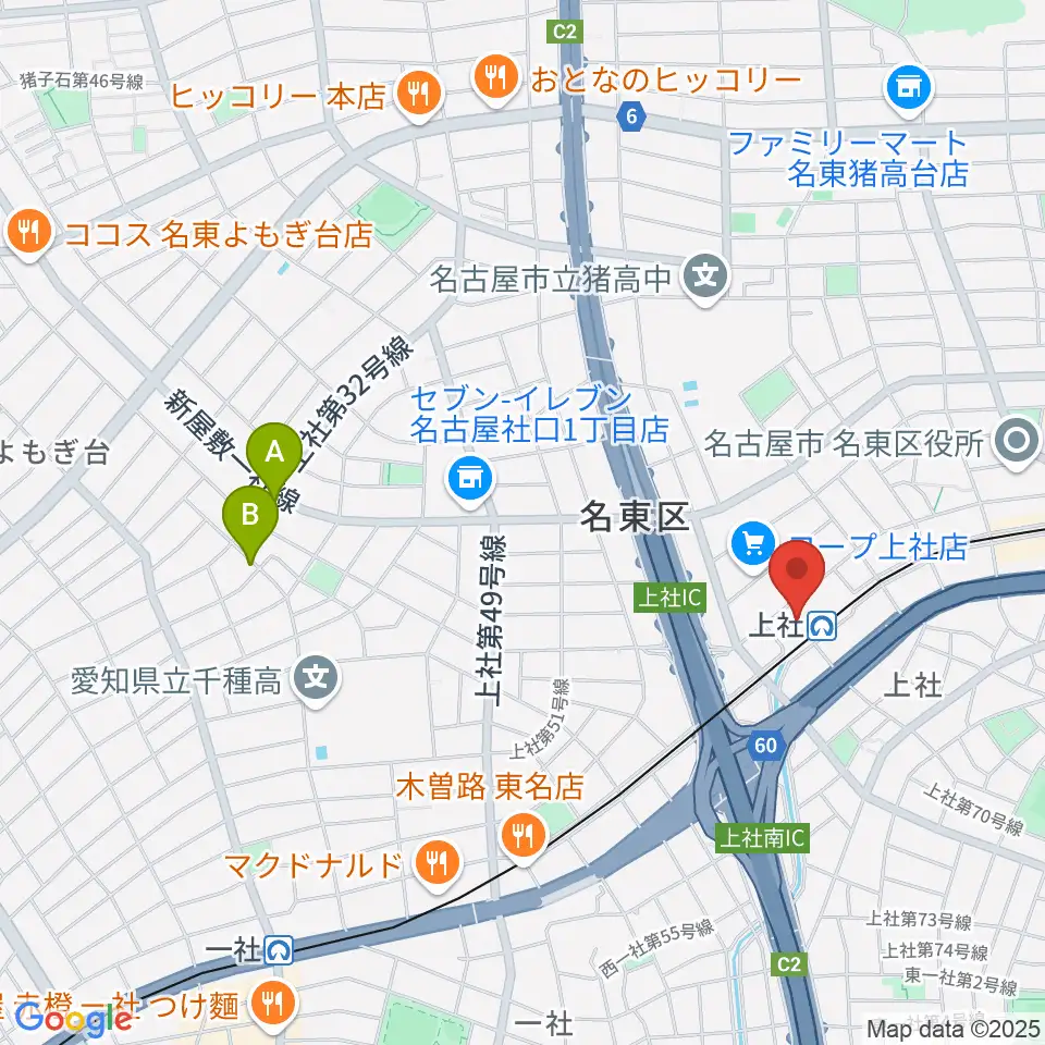 名東文化小劇場周辺のホテル一覧地図