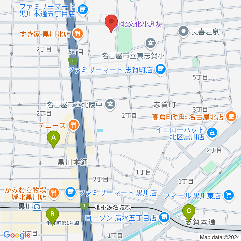 北文化小劇場周辺のホテル一覧地図