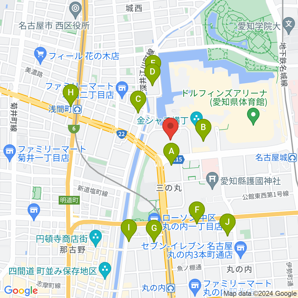 名古屋能楽堂周辺のホテル一覧地図