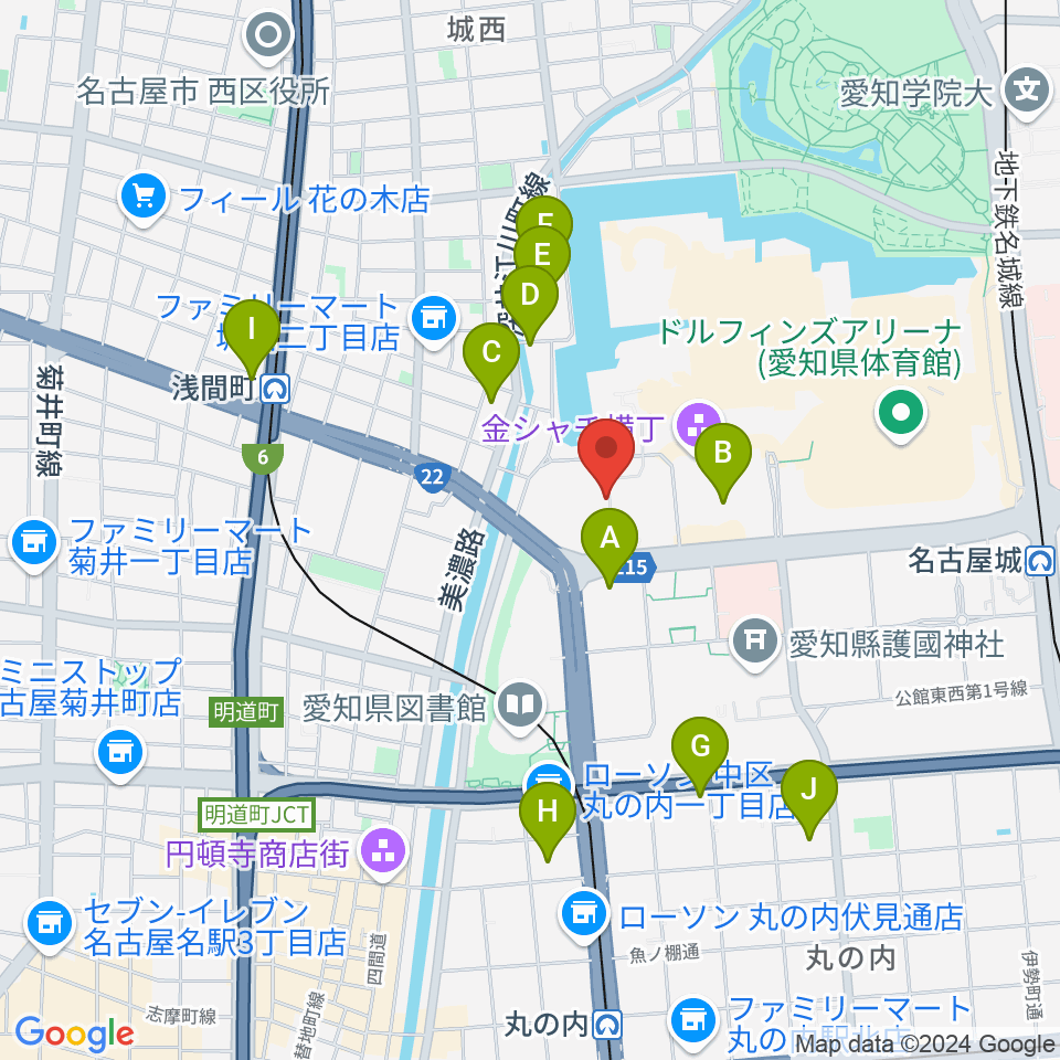 名古屋能楽堂周辺のホテル一覧地図