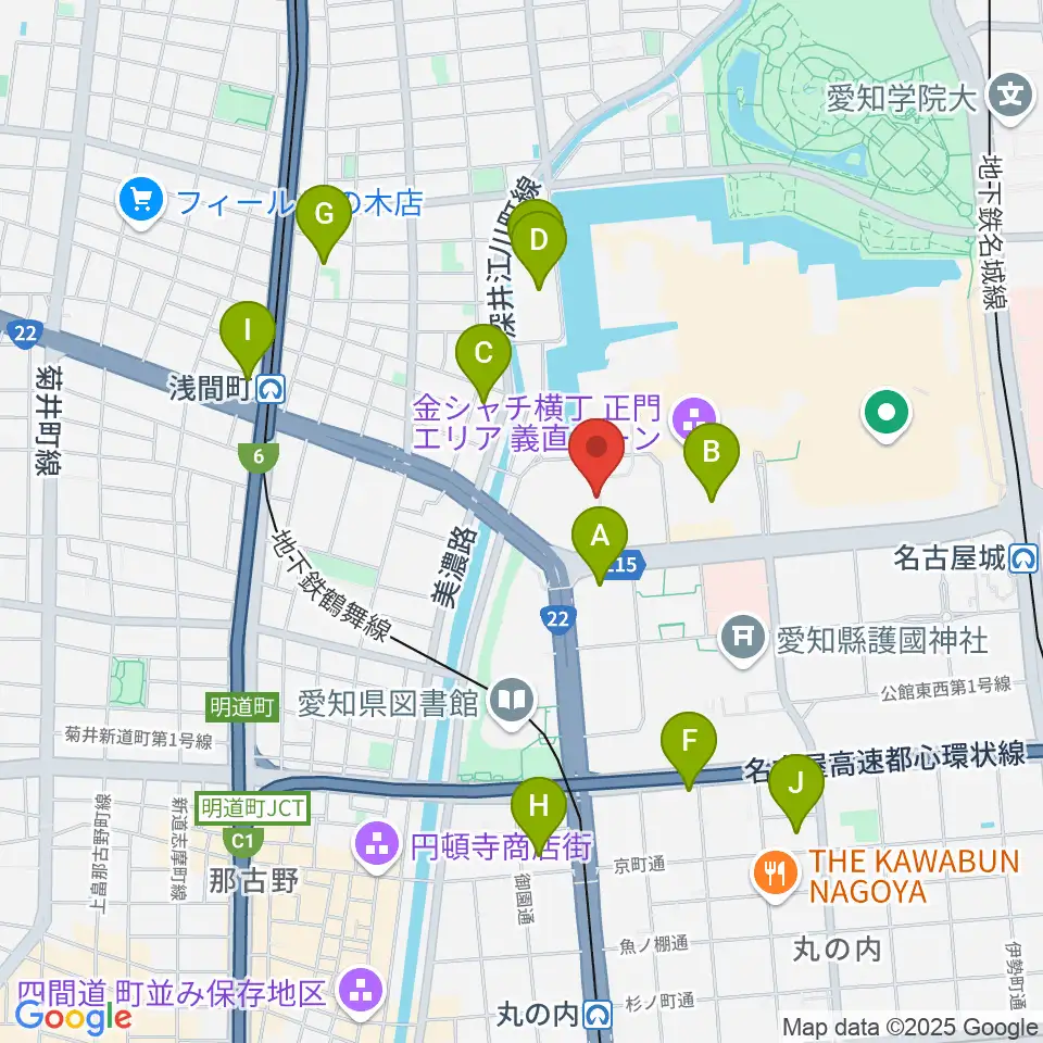 名古屋能楽堂周辺のホテル一覧地図