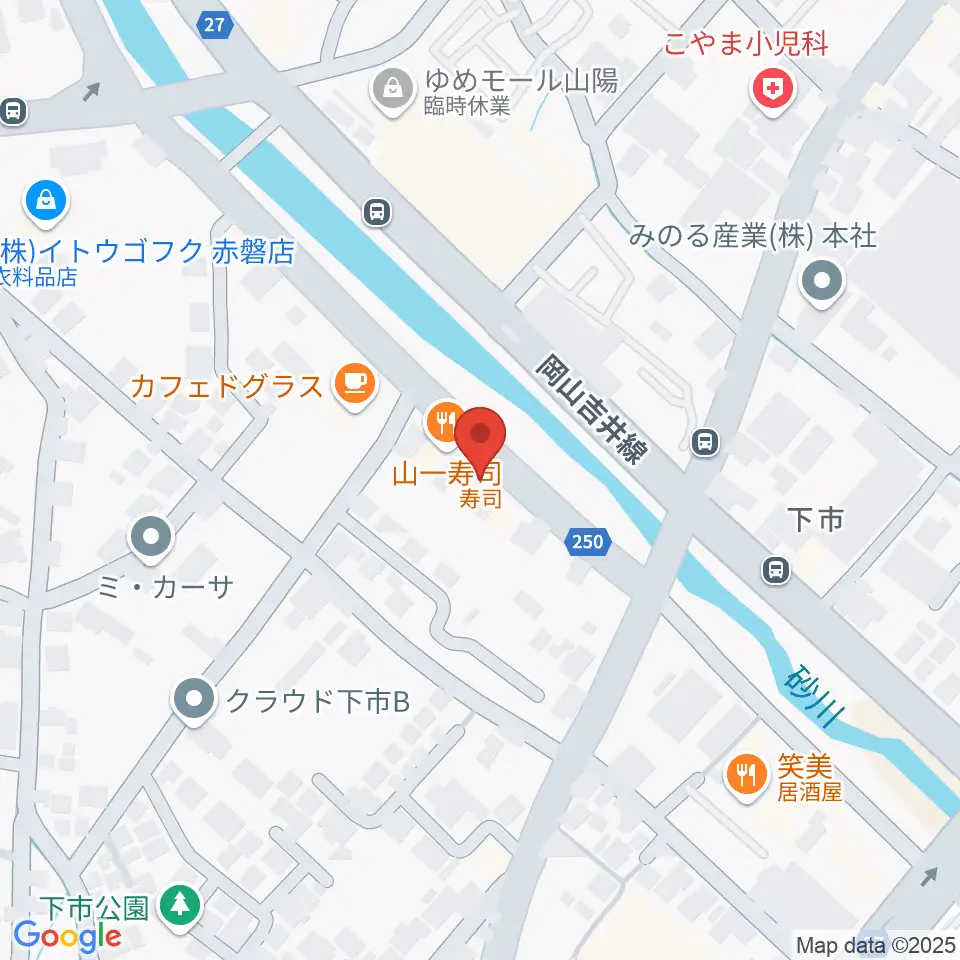 山陽こだま楽器 赤磐本店周辺のホテル一覧地図