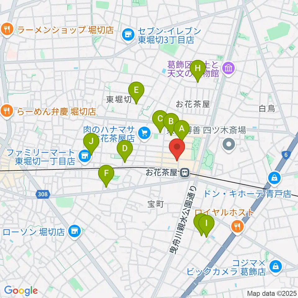 エークラスミュージック お花茶屋センター周辺のホテル一覧地図