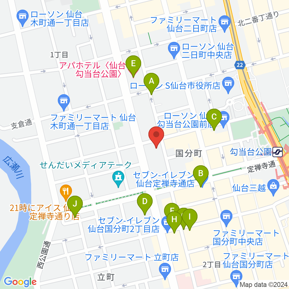 カフェドルシール周辺のホテル一覧地図