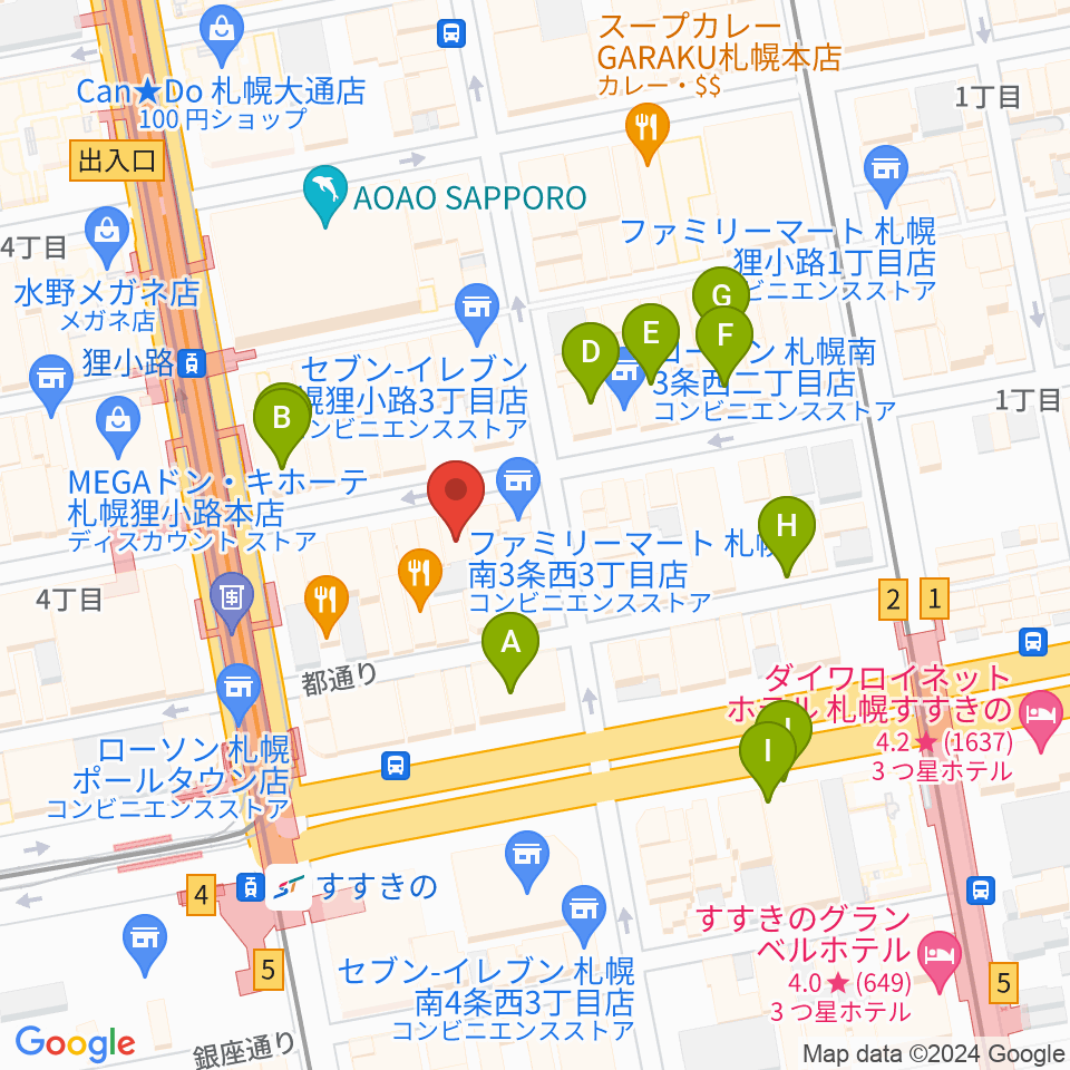 スタジオシーラカンス周辺のホテル一覧地図