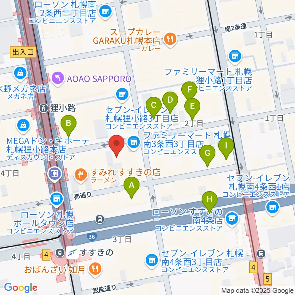 スタジオシーラカンス周辺のホテル一覧地図