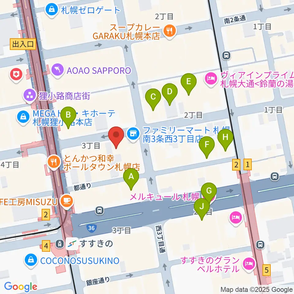 スタジオシーラカンス周辺のホテル一覧地図