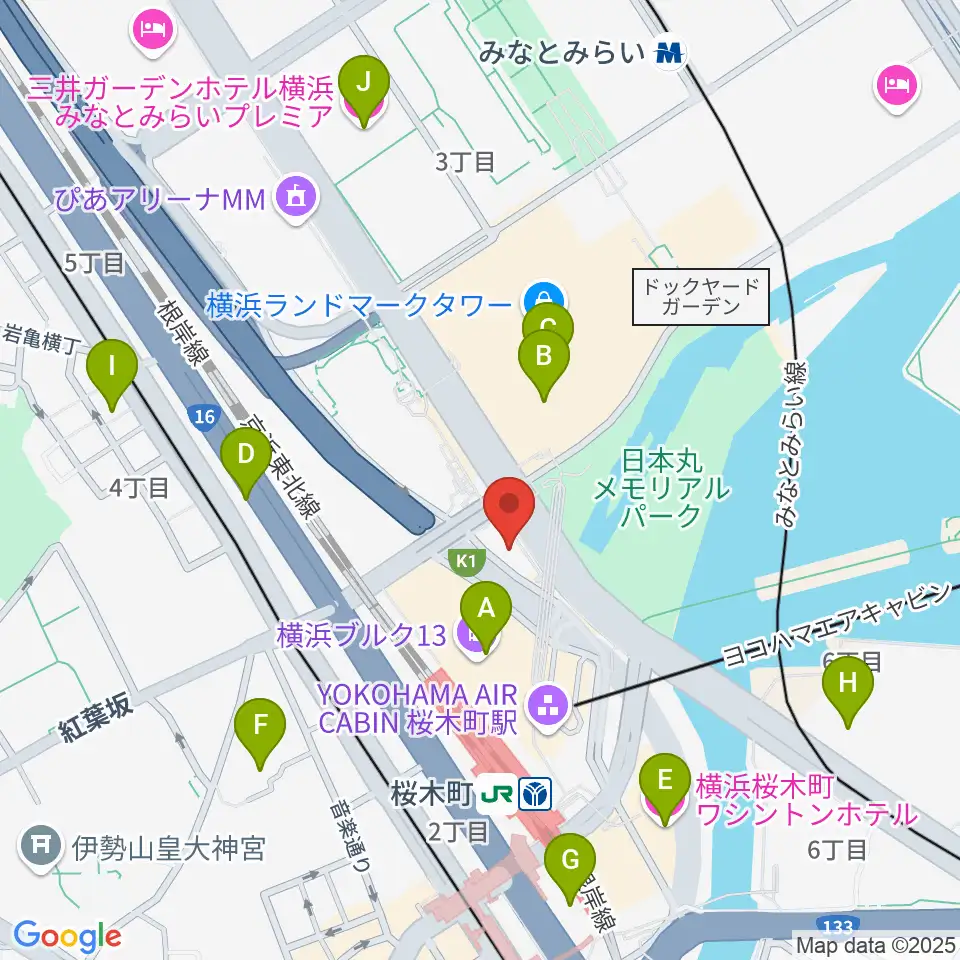県民共済みらいホール周辺のホテル一覧地図