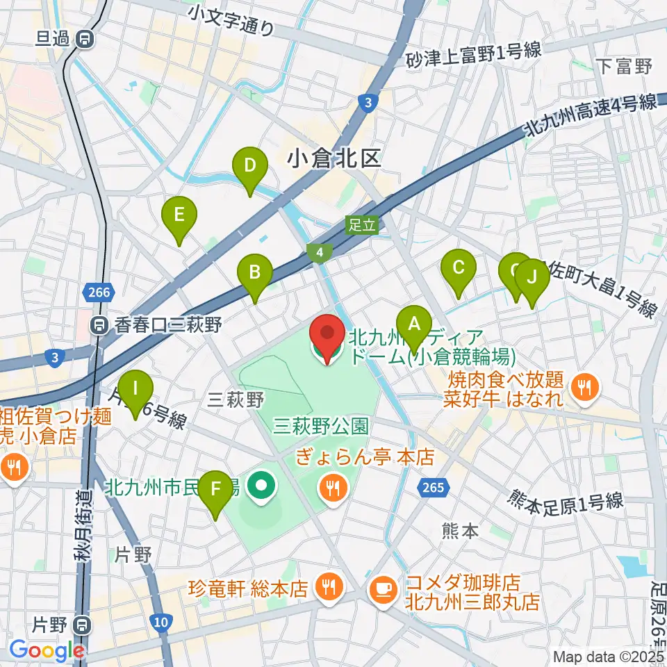 北九州メディアドーム周辺のホテル一覧地図
