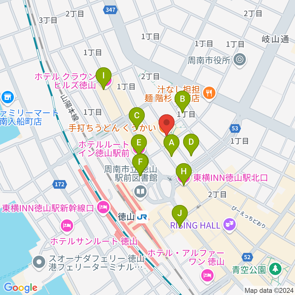 周南ガンボ周辺のホテル一覧地図