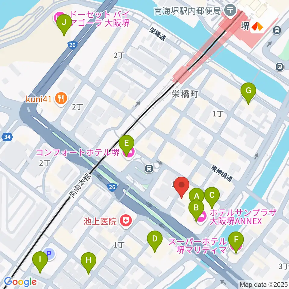 堺チクタク・スタジオNoi周辺のホテル一覧地図