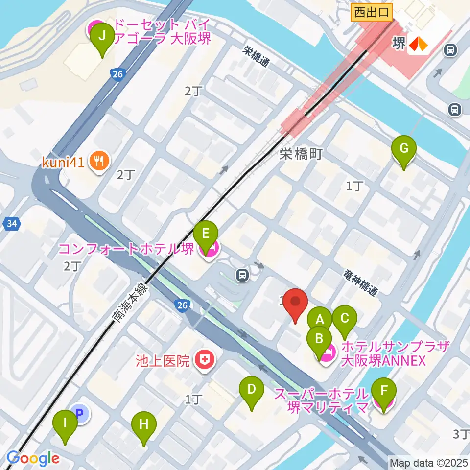堺チクタク・スタジオNoi周辺のホテル一覧地図