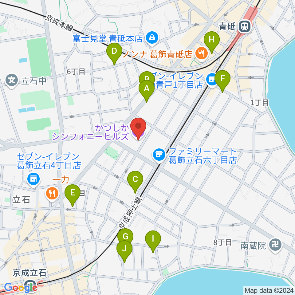 かつしかシンフォニーヒルズ周辺のホテル一覧地図