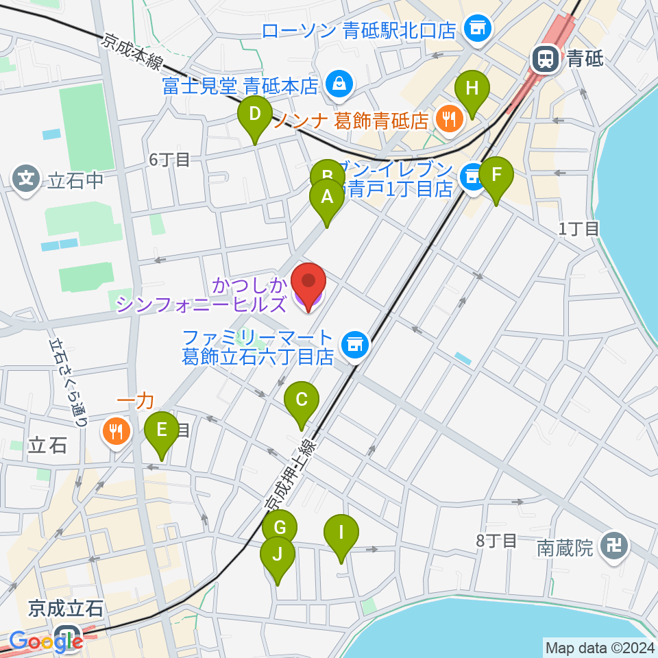 かつしかシンフォニーヒルズ周辺のホテル一覧地図