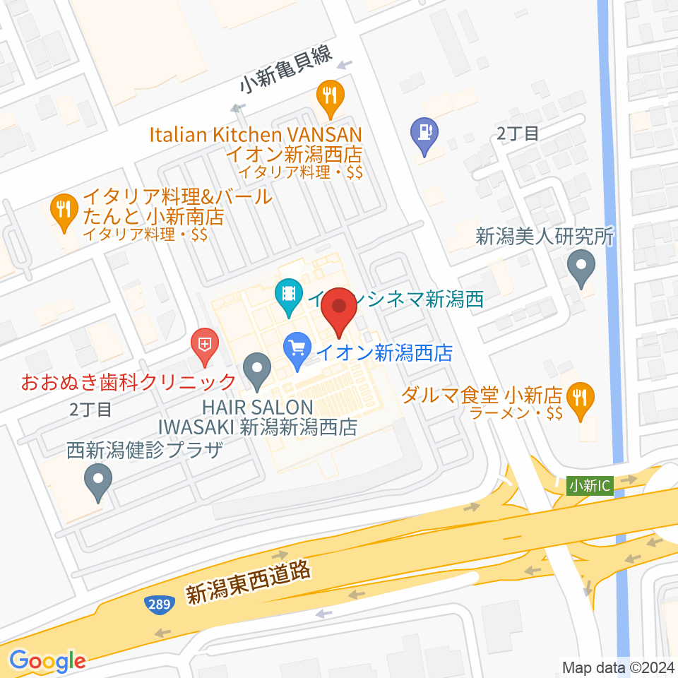 あぽろんイオン新潟西店周辺のホテル一覧地図