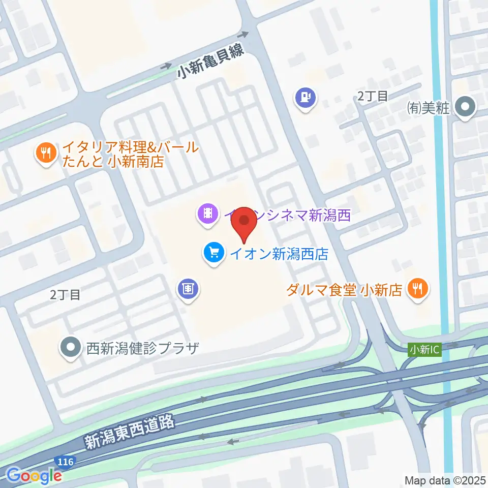 あぽろんイオン新潟西店周辺のホテル一覧地図