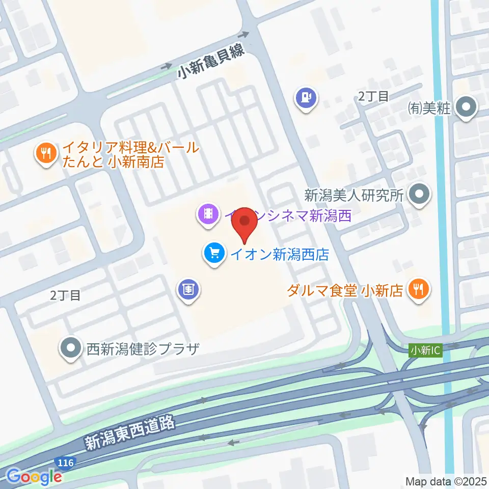 あぽろんイオン新潟西店周辺のホテル一覧地図
