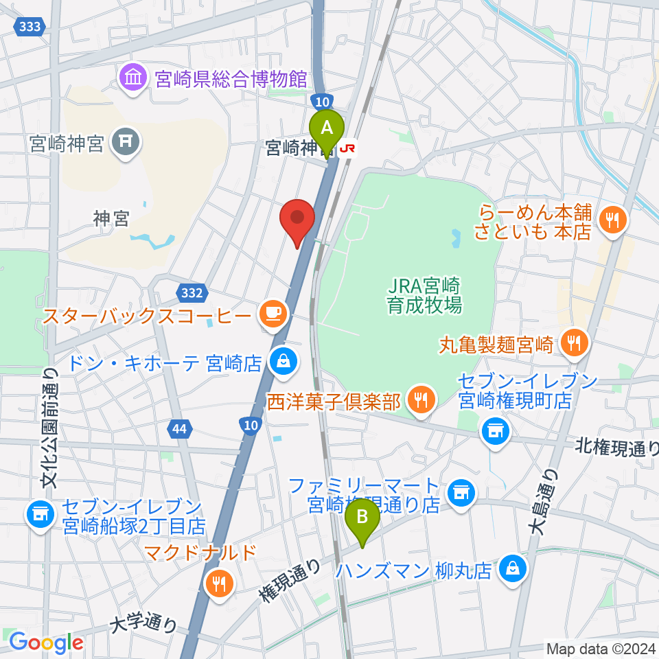 ユーイング スタジオ周辺のホテル一覧地図