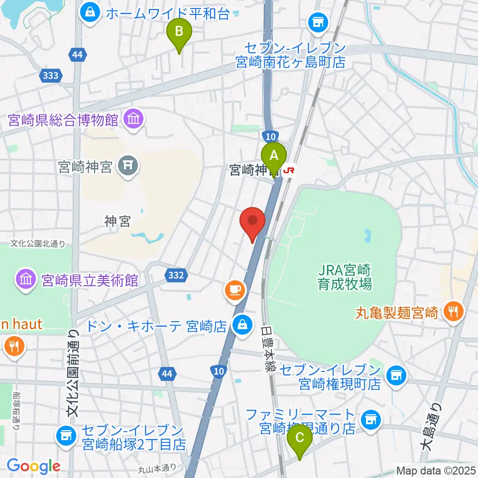 ユーイング スタジオ周辺のホテル一覧地図