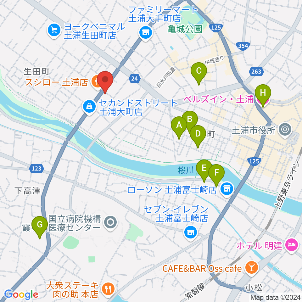 MUSIC PLANT土浦店周辺のホテル一覧地図