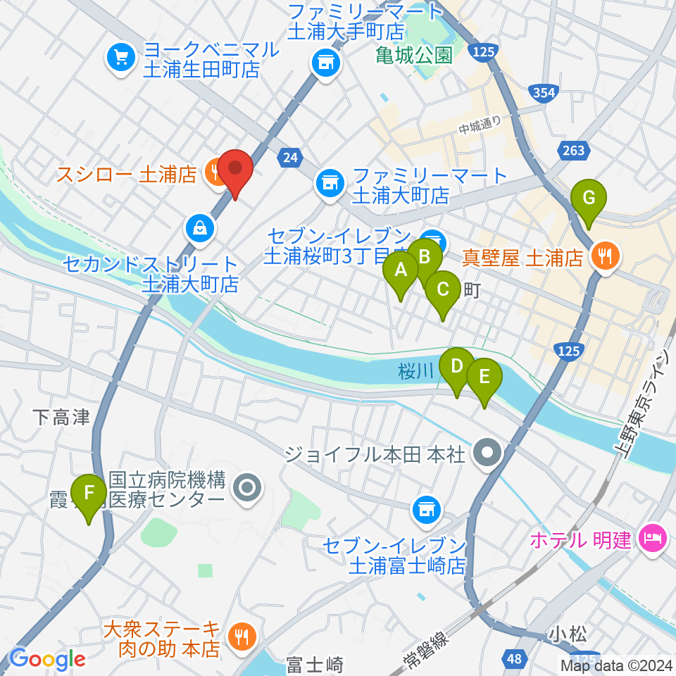 MUSIC PLANT土浦店周辺のホテル一覧地図