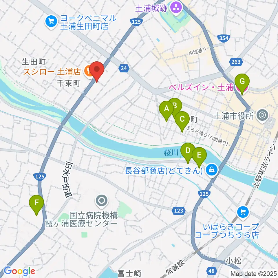MUSIC PLANT土浦店周辺のホテル一覧地図