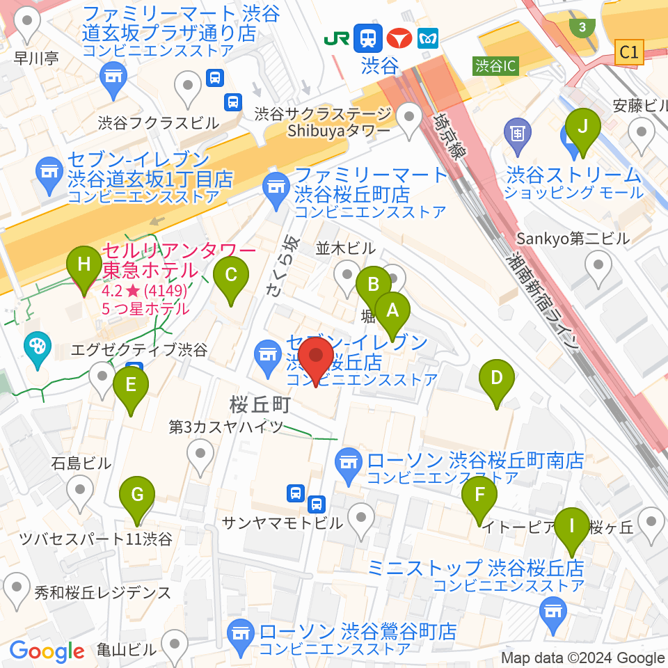 スタジオペンタ渋谷ジュークハウス周辺のホテル一覧地図