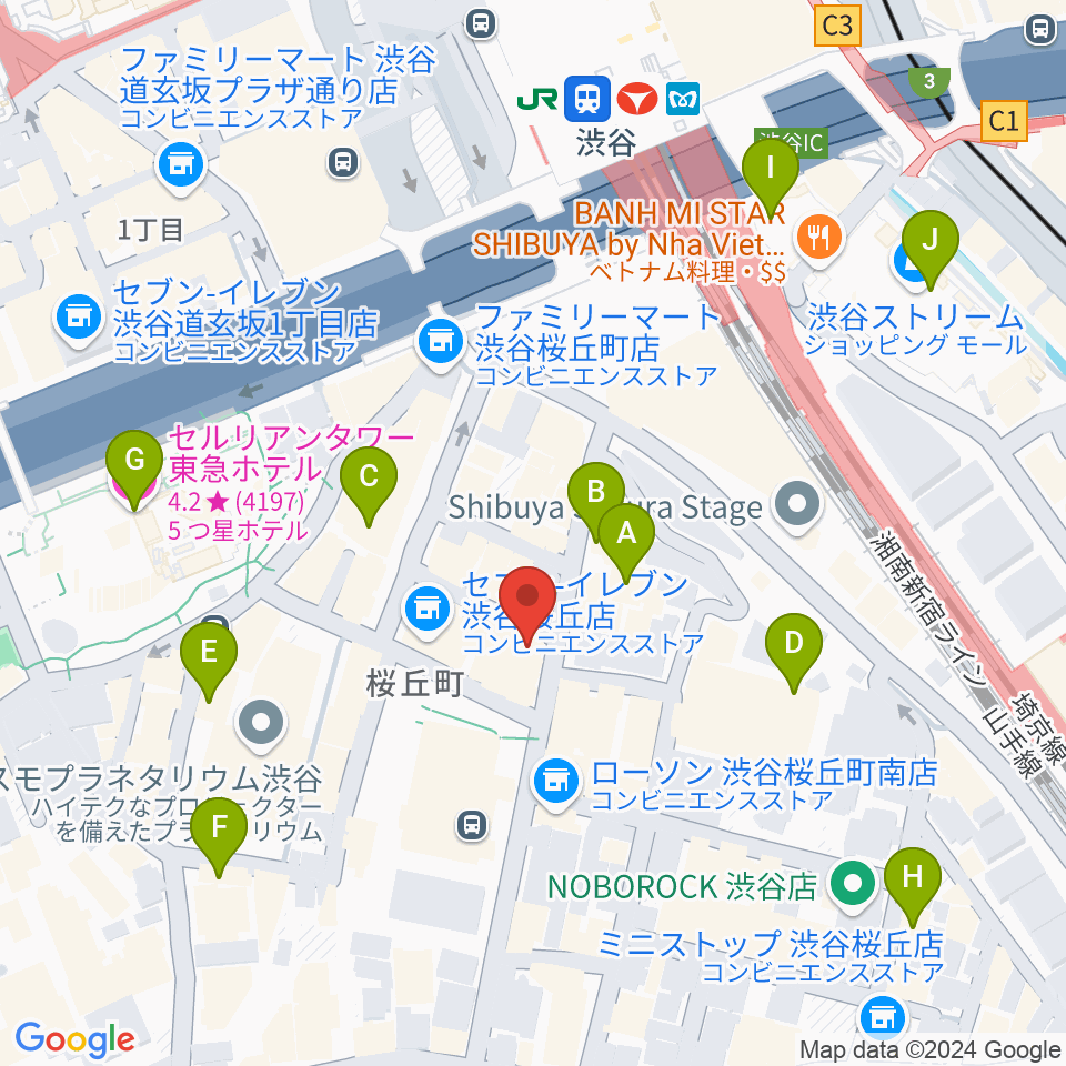 スタジオペンタ渋谷ジュークハウス周辺のホテル一覧地図