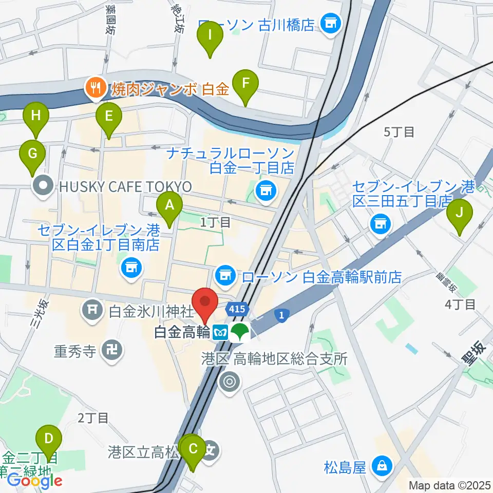 白金高輪ひとみ音楽教室周辺のホテル一覧地図