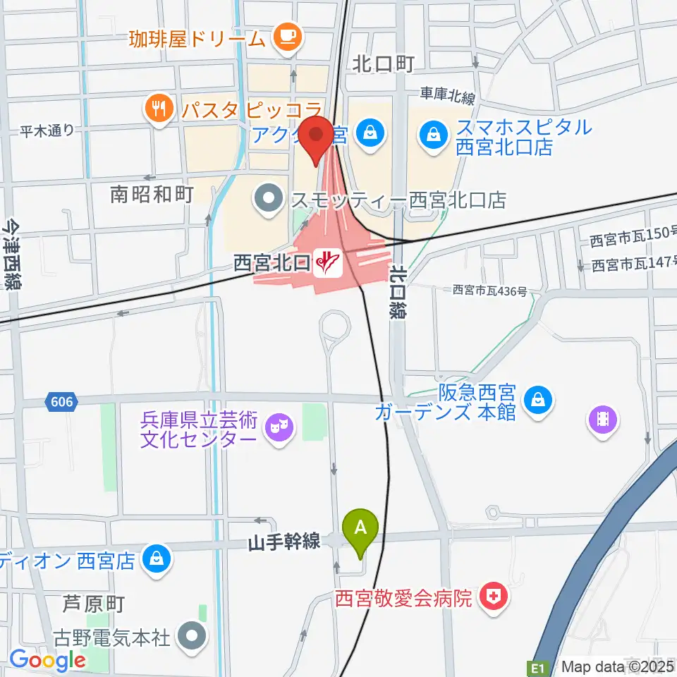 JGSミュージックスクール西宮校周辺のホテル一覧地図