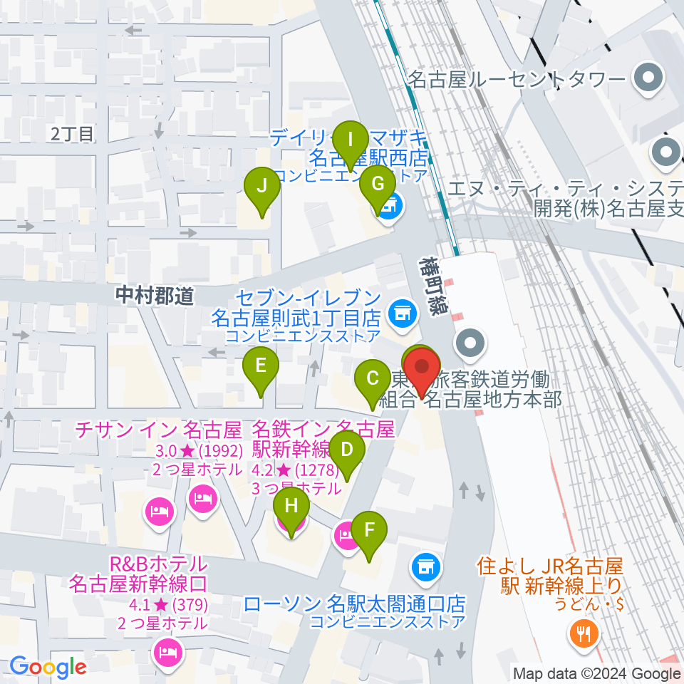 アイズボーカルスクール名古屋駅前校周辺のホテル一覧地図