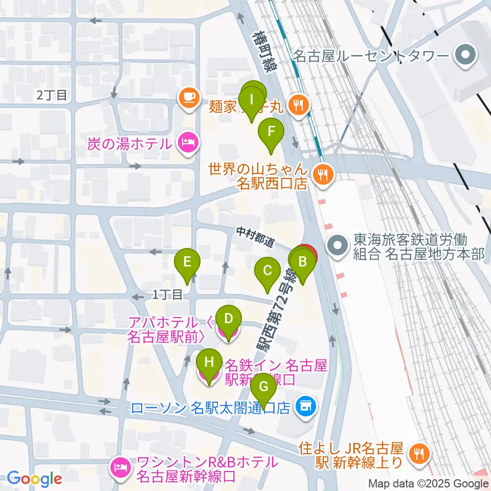 アイズボーカルスクール 名古屋駅前校周辺のホテル一覧地図