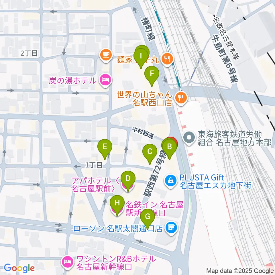 アイズボーカルスクール 名古屋駅前校周辺のホテル一覧地図