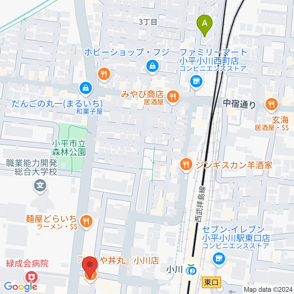 ステラ音楽教室 小川駅前教室周辺のホテル一覧地図