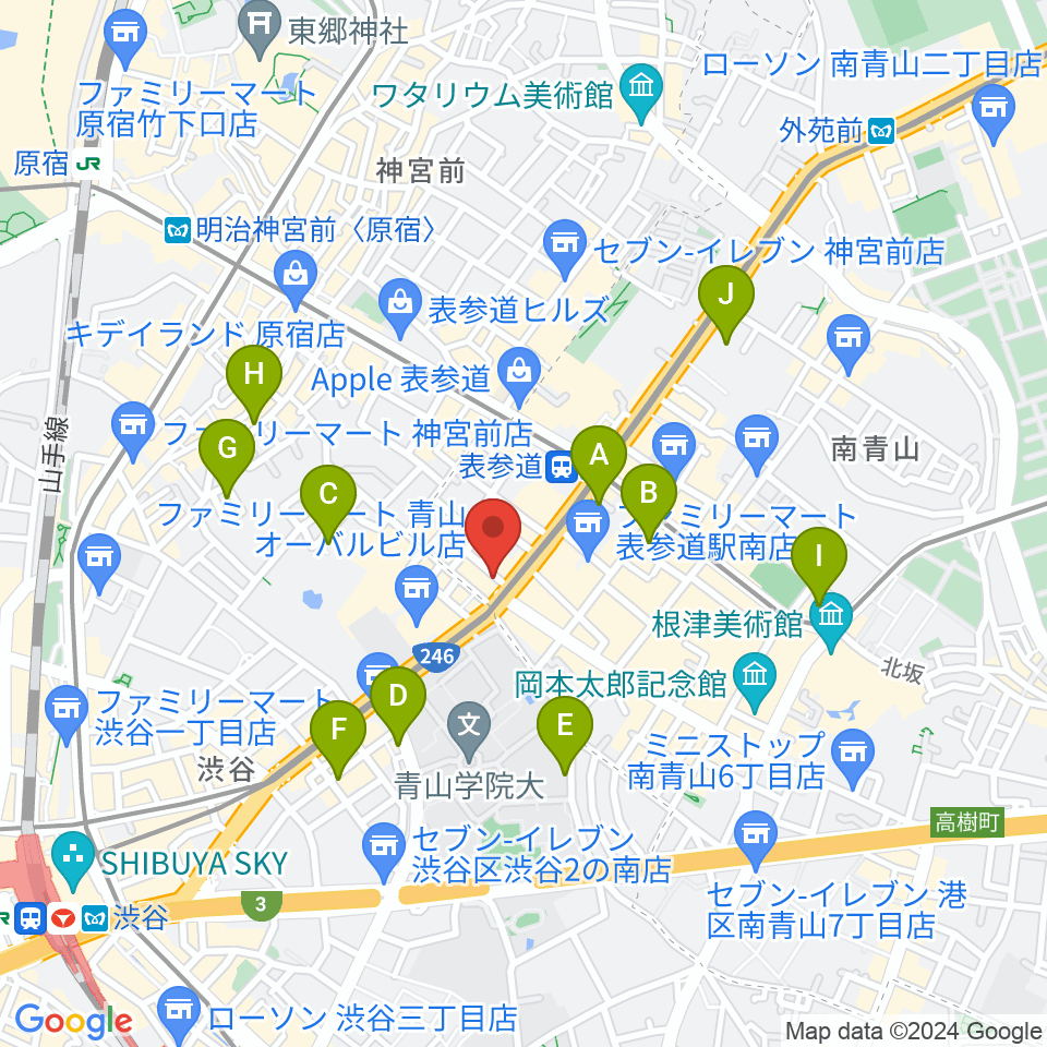 表参道クラシックスペース周辺のホテル一覧地図