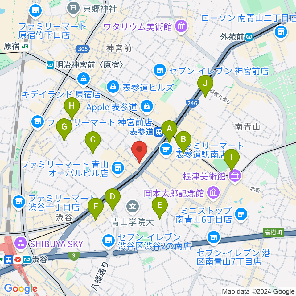 表参道クラシックスペース周辺のホテル一覧地図