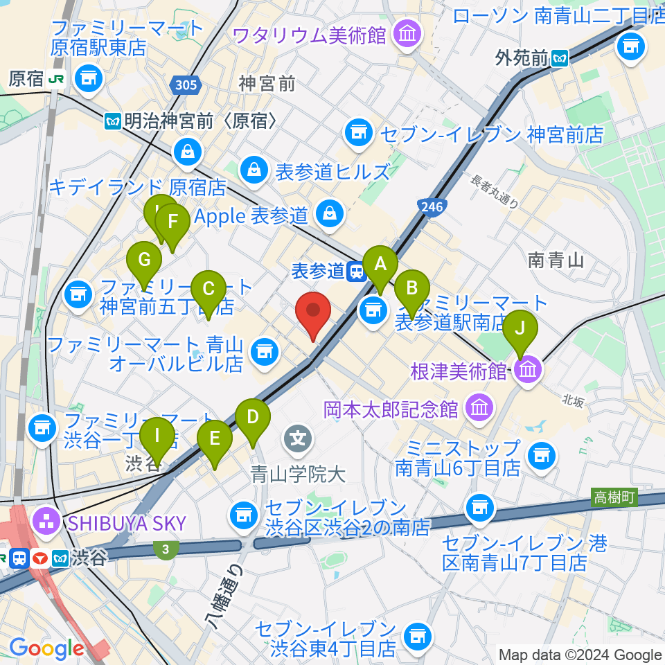 表参道クラシックスペース周辺のホテル一覧地図