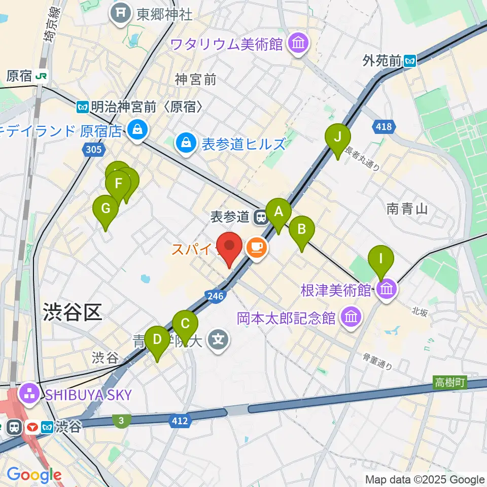 表参道クラシックスペース周辺のホテル一覧地図