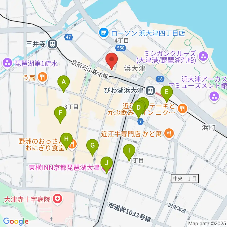 ウッドヴィレッジ中古楽器買取周辺のホテル一覧地図