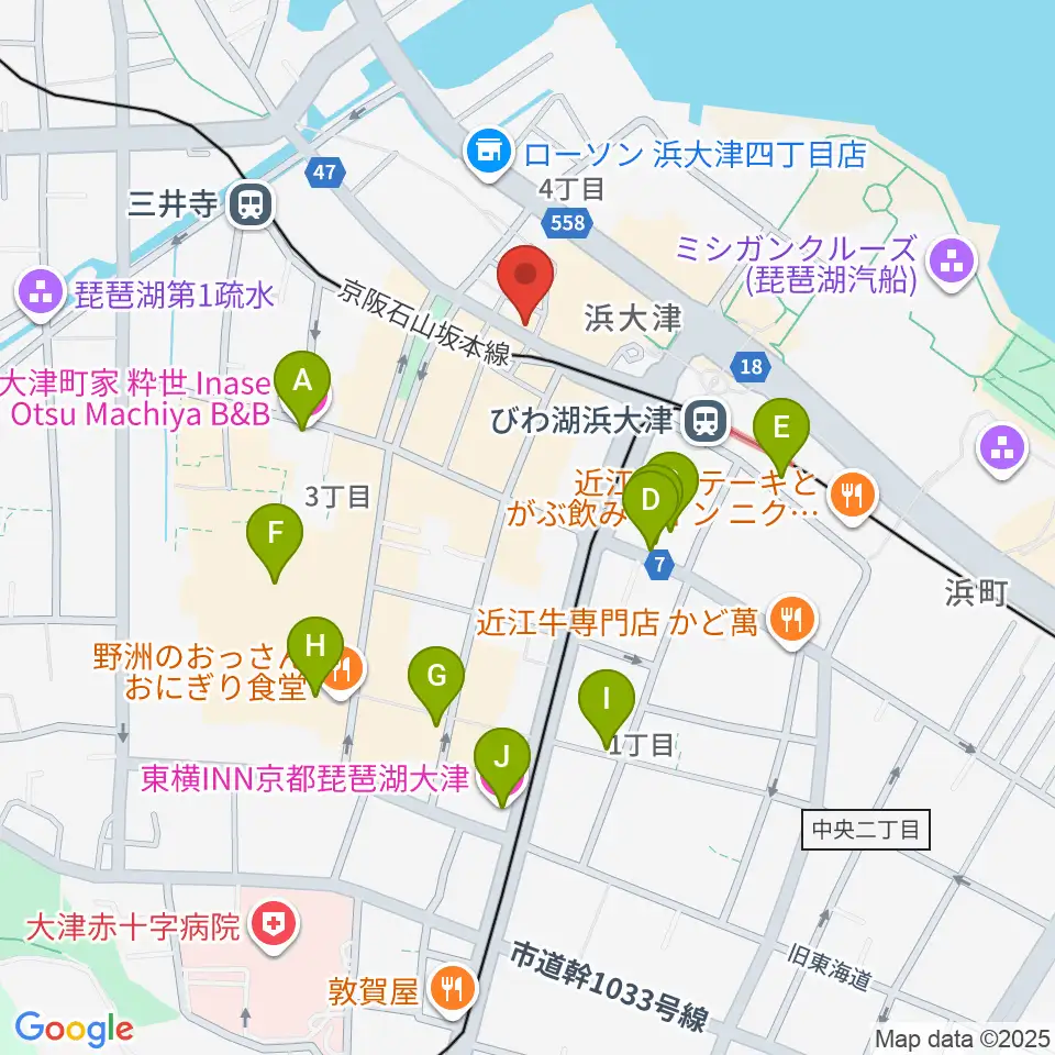 ウッドヴィレッジ中古楽器買取周辺のホテル一覧地図