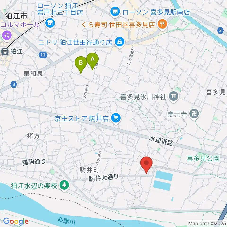 いけだ音楽教室周辺のホテル一覧地図