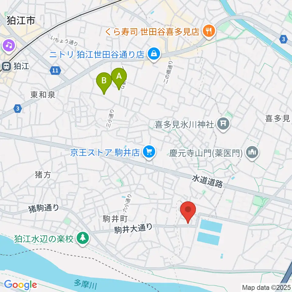 いけだ音楽教室周辺のホテル一覧地図