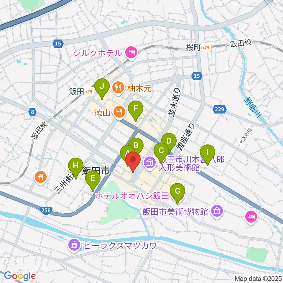 飯田CANVAS周辺のホテル一覧地図
