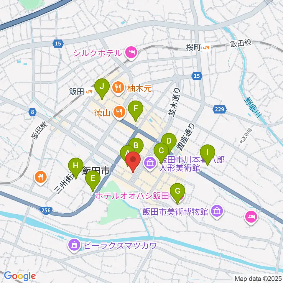 飯田CANVAS周辺のホテル一覧地図