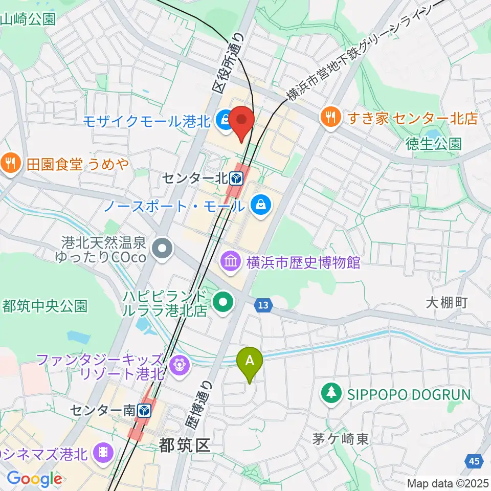 東京音楽学院 モザイクモール港北センター北駅前校周辺のホテル一覧地図