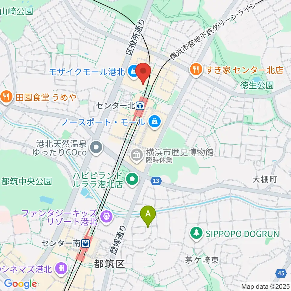東京音楽学院 モザイクモール港北センター北駅前校周辺のホテル一覧地図